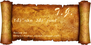 Tüske József névjegykártya